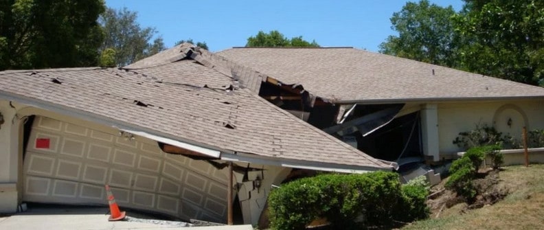 house sinking due to damaged foundations