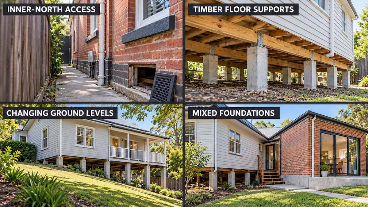 Four residential housing and foundation conditions found across northern Melbourne suburbs